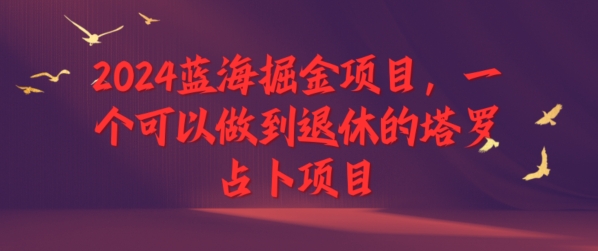 2024蓝海掘金项目，一个可以做到退休的塔罗占卜项目